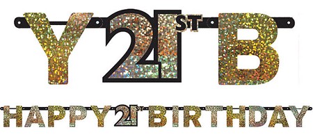 21st Sparkling Birthday Banner