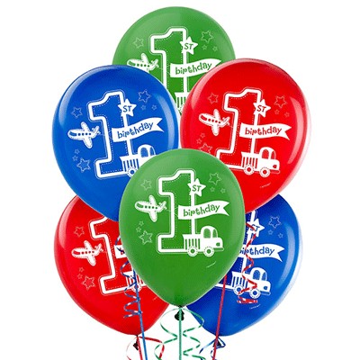 All Aboard Boy 1st Latex Balloons