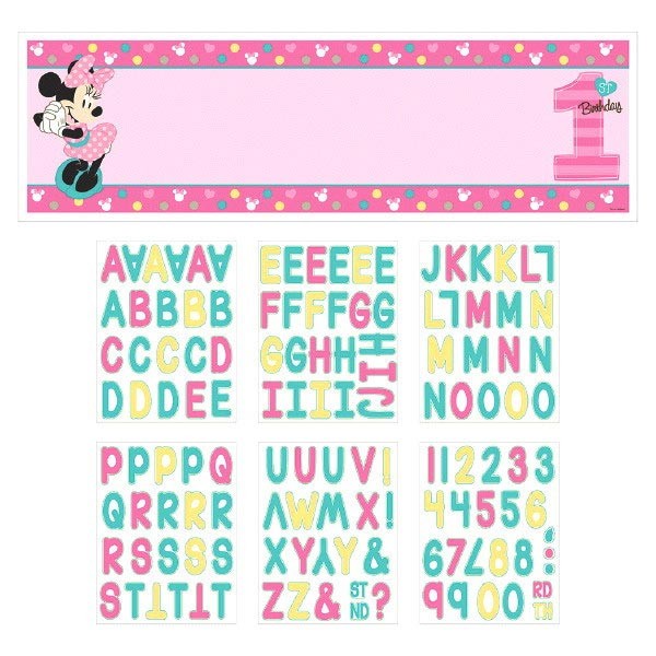 Minnie 1st Personalised Plastic Banner