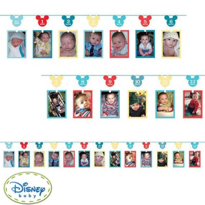 Mickey Mouse 1st Birthday Photo Garland