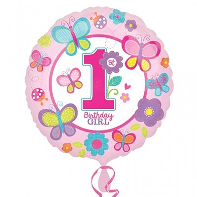 Sweet Girl 1st Birthday Foil Balloon