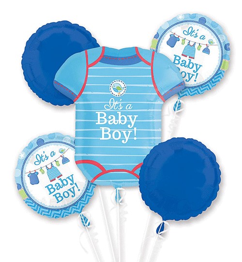 Boy Baby Shower Foil Balloon Bouquet
