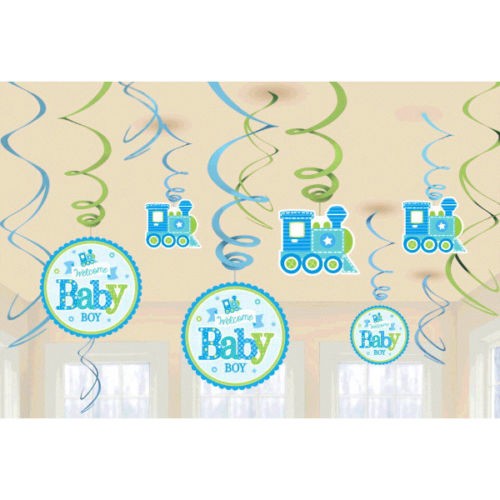 Boy Baby Shower Swirl Decorations