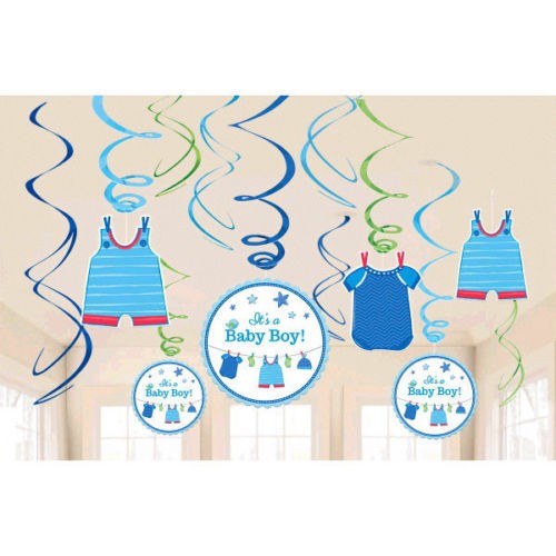 Boy Baby Shower Swirl Decorations