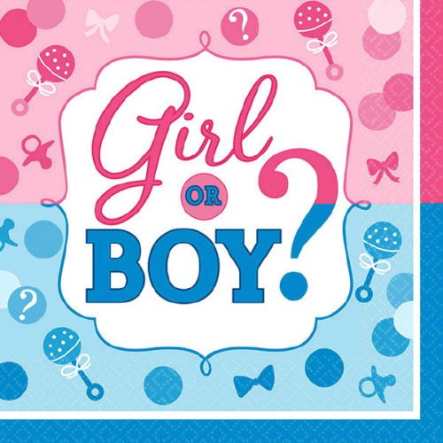 Girl or Boy Gender Reveal Beverage Napkins