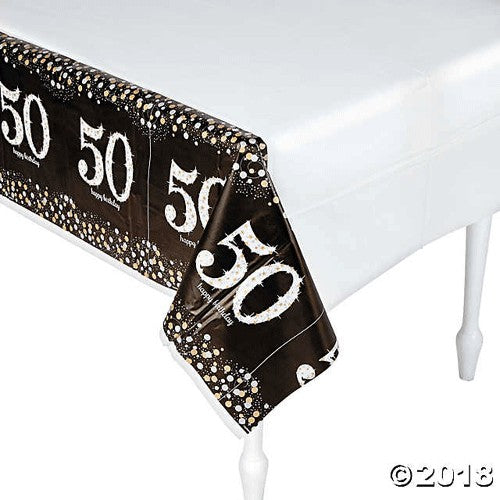 50th Birthday Sparkling Table Cover