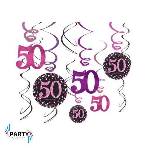 50th Birthday Sparkling Swirl Decorations