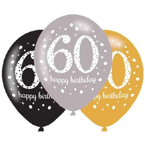 60th Birthday Latex Balloons