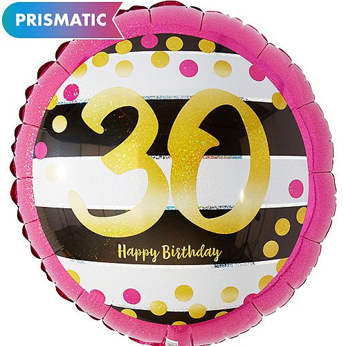 30th Birthday Pink and Gold Foil Balloon