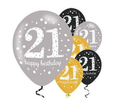 21st Sparkling Latex Balloons