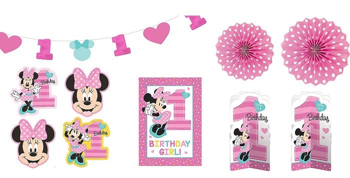 Minnie 1st Birthday Room Decorating Kit