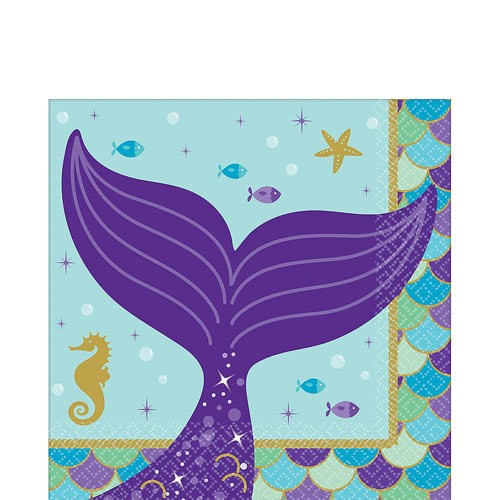 Mermaid Wishes Beverage Napkins