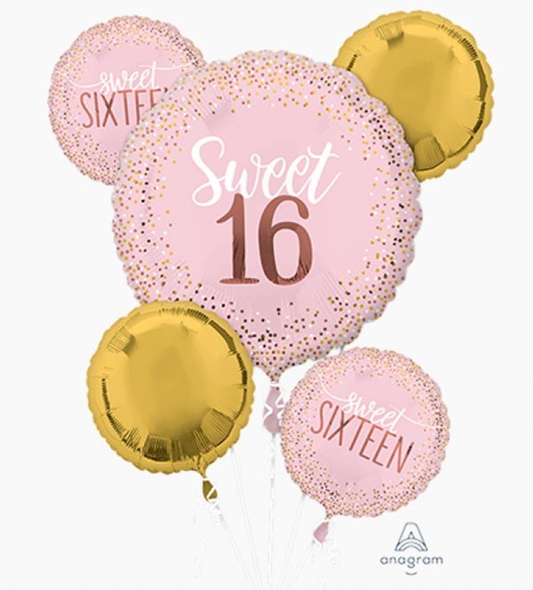 Sweet Sixteen Foil Balloon Bouquet