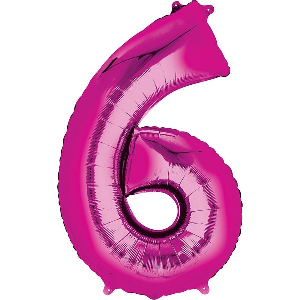 Pink Number Six Foil Balloon