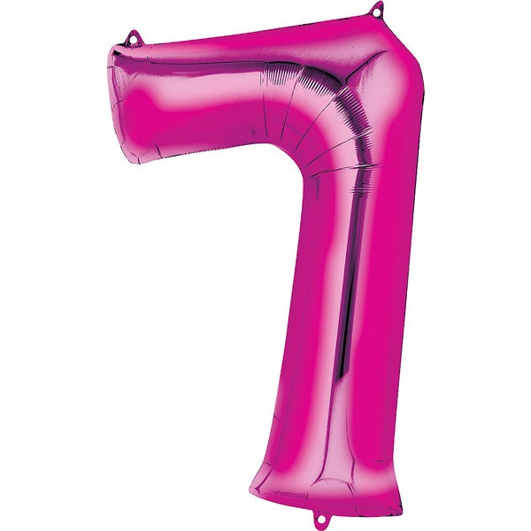 Pink Number Seven (7) Foil Balloon