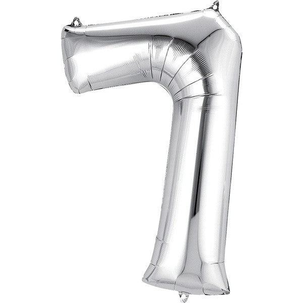 Silver Number Seven (7) Foil Balloon