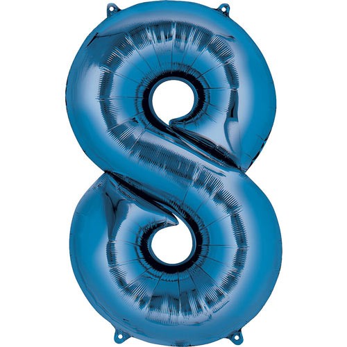 Blue Number Eight Balloon