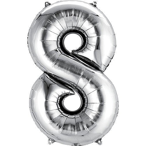 Silver Number Eight Balloon