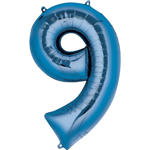 Blue Number Nine Balloon