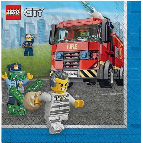 Lego City Beverage Napkins