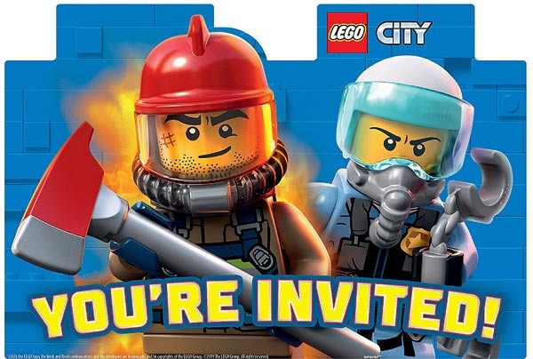 Lego City Invites