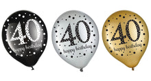 Load image into Gallery viewer, 40th Sparkling Latex Balloons Pack Of 15
