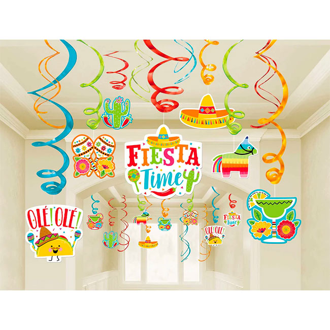 Fiesta Mexican Party Swirl Decorations