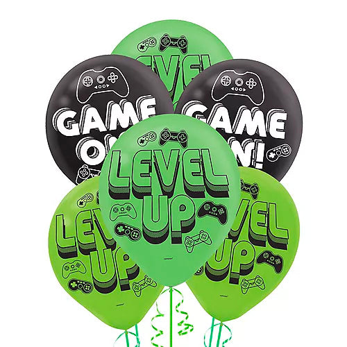 Level Up Latex balloons pack of 6