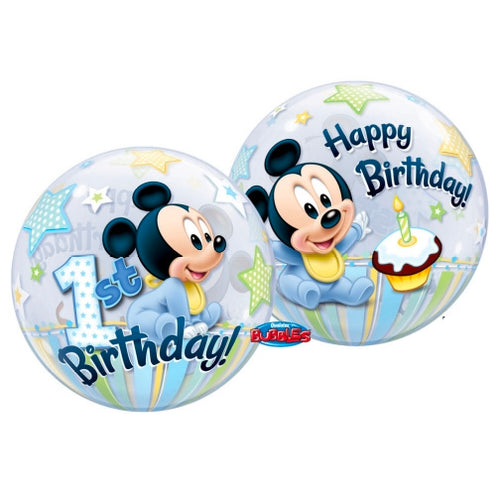Mickey Mouse B1st Birthday Party Bubble Balloon