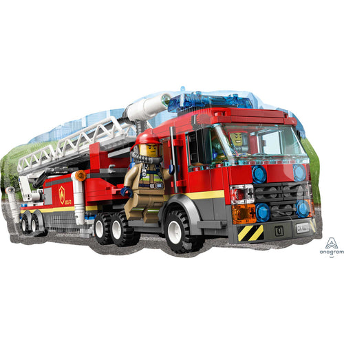 Lego City Fire Truck Super Shape Foil Balloon